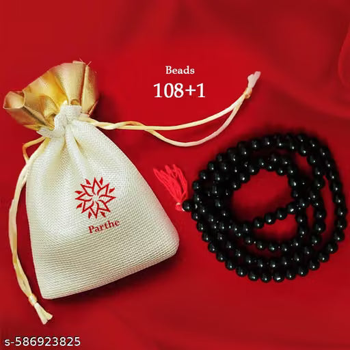 Blacj Mala Potali Vastu | Feng Shui Crystal Tortoise | Turtle with Crystal PlatNatural Reiki Feng-Shui Mala Necklace 6 mm Crystal Stone 108 Bead Jaap Mala for Men and Women e (12 X 8 Cms) (1 Set)