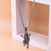 ETHOES Divine Hanuman Ji Silver Pendant Necklace