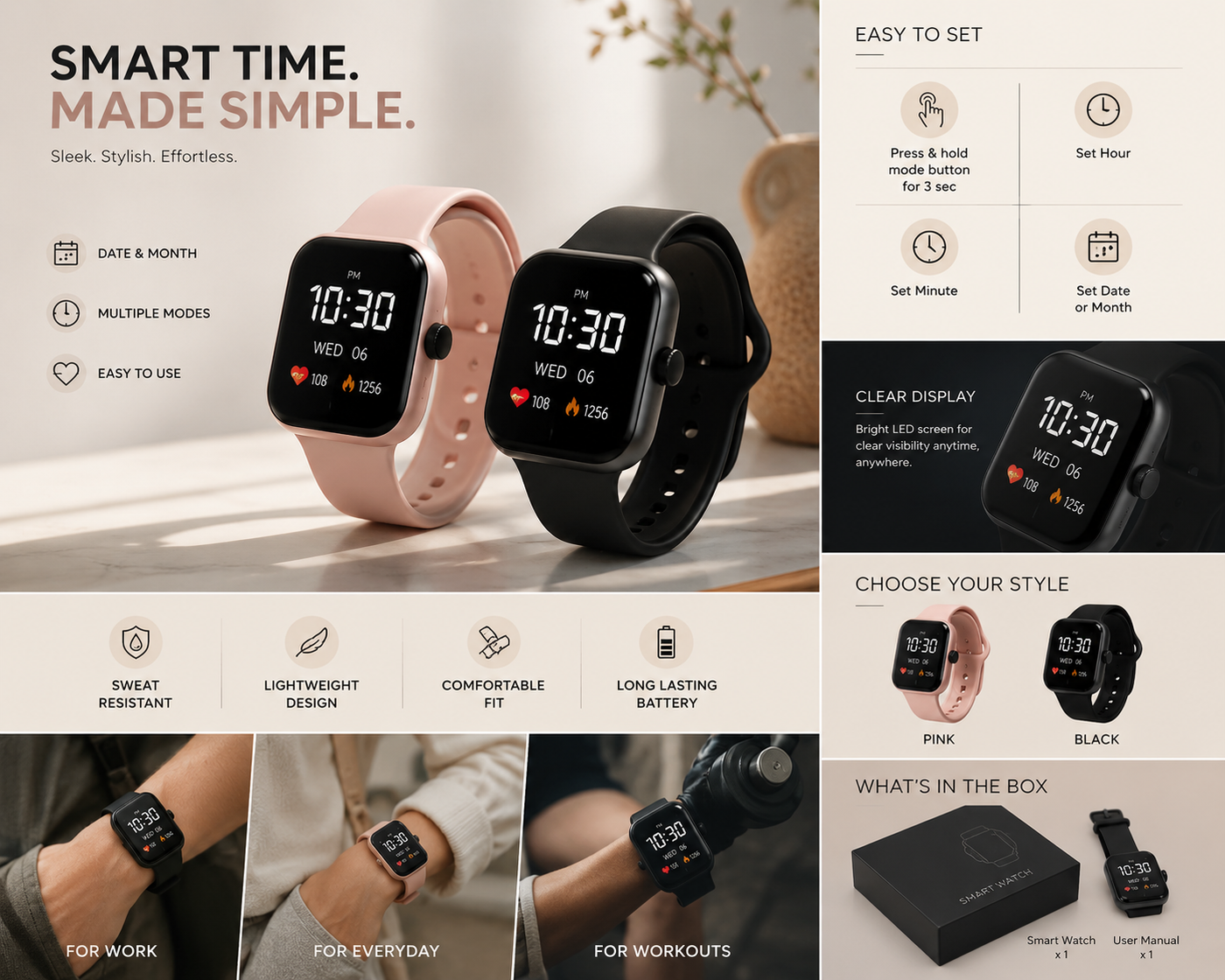 ETHOES Kids Digital LED Watch