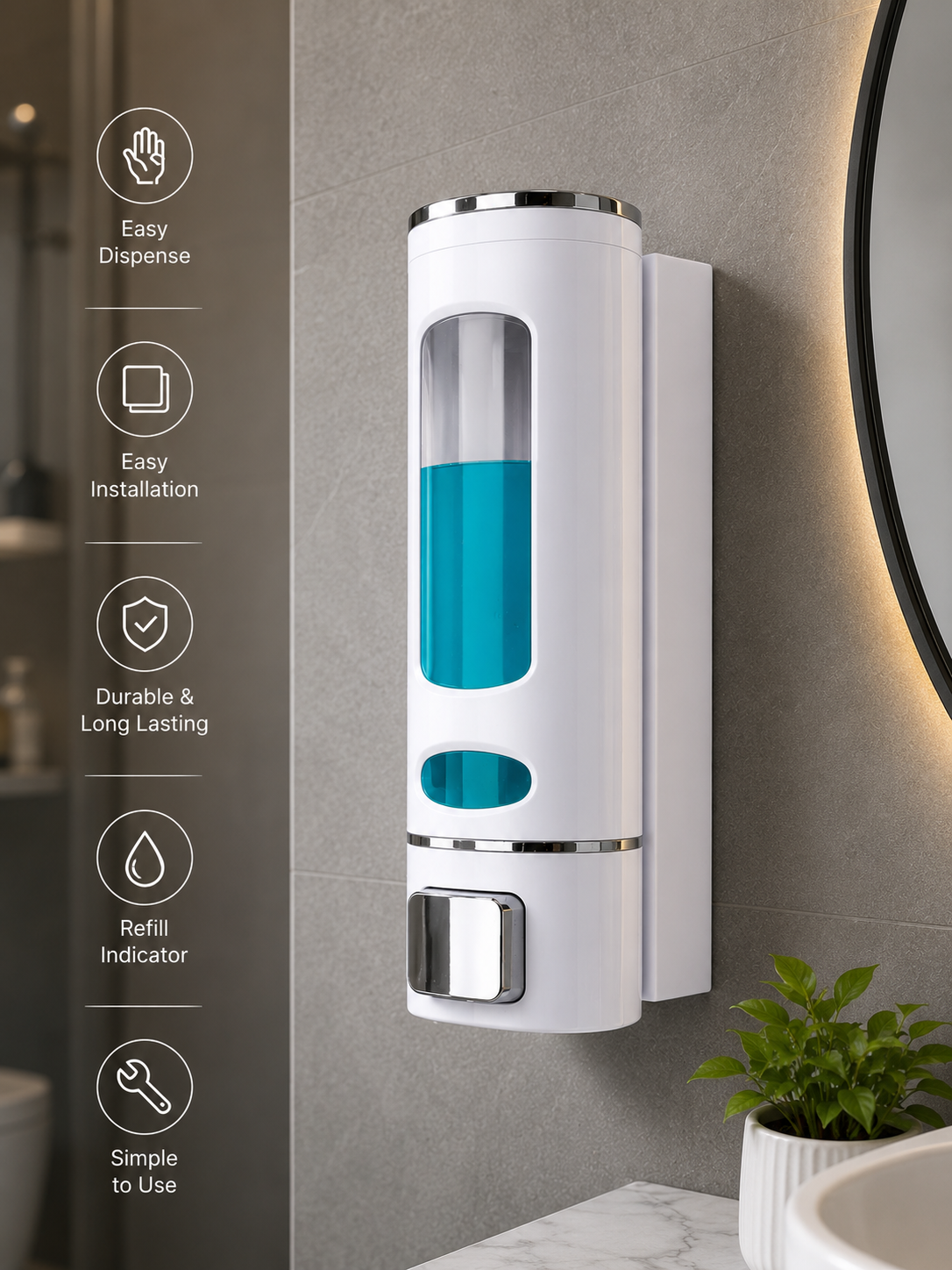 ETHOES Wall-Mounted Liquid Soap Dispenser