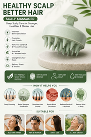 ETHOES Silicone Scalp Massager Brush | Shampoo Hair Scalp Scrubber for Deep Cleansing, Dandruff Care & Relaxing Head Massage