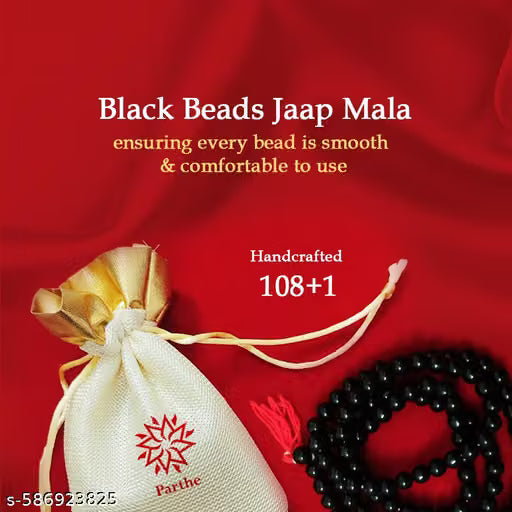 Blacj Mala Potali Vastu | Feng Shui Crystal Tortoise | Turtle with Crystal PlatNatural Reiki Feng-Shui Mala Necklace 6 mm Crystal Stone 108 Bead Jaap Mala for Men and Women e (12 X 8 Cms) (1 Set)
